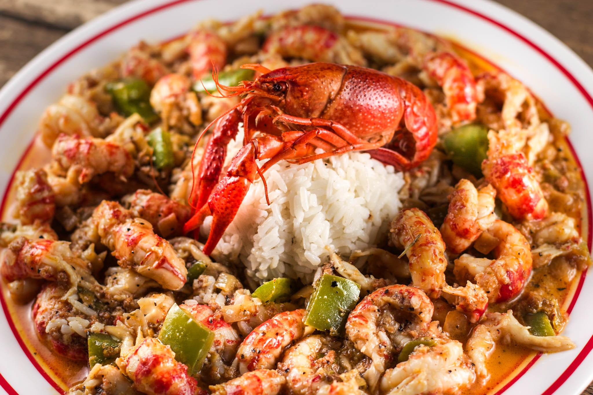 partially-cooked crawfish tailsa